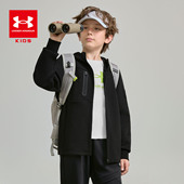 儿童秋季 安德玛童装 2025新款 连帽针织外套户外舒适休闲运动上衣