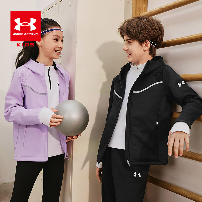 安德玛童装儿童防风轻量保暖外套