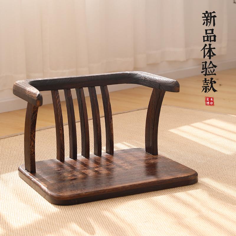 实木小椅子休闲靠背椅榻榻米座椅子日式茶椅凳飘窗扶手阳台矮椅子