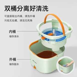 美添乐净污分离旋转拖把家用免手洗平板拖懒人一拖净墩布拖地神器
