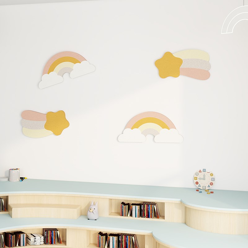 墙面改造定制装饰画流星彩虹墙贴照片墙幼儿园环创主题文化墙布置图片