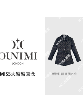 欧倪蜜 OUNIMI 【巴黎秀场】洋气精致翻领藤格纹棉服外套353273