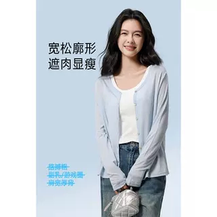 152086 匡琪琪专享 韩系简约显瘦气质V领清透针织开衫