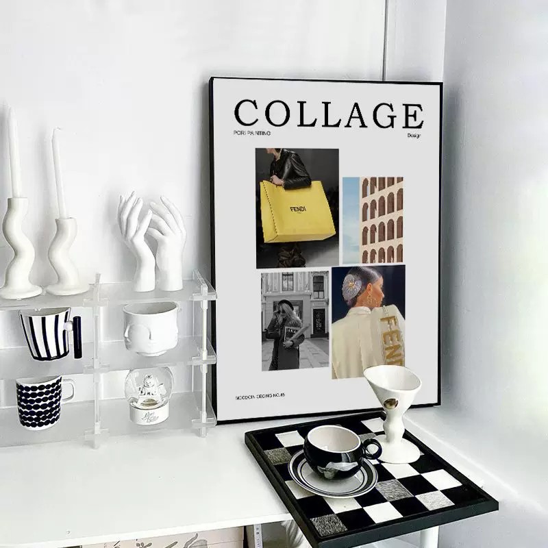 简约ins现代VOGUE服装店装饰画时尚杂志人物高级感卧室客厅摆挂画