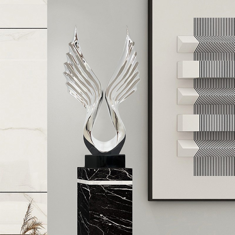 大展宏图客厅电视柜玄关装饰摆件酒店大堂雕塑抽象树脂电镀工艺品
