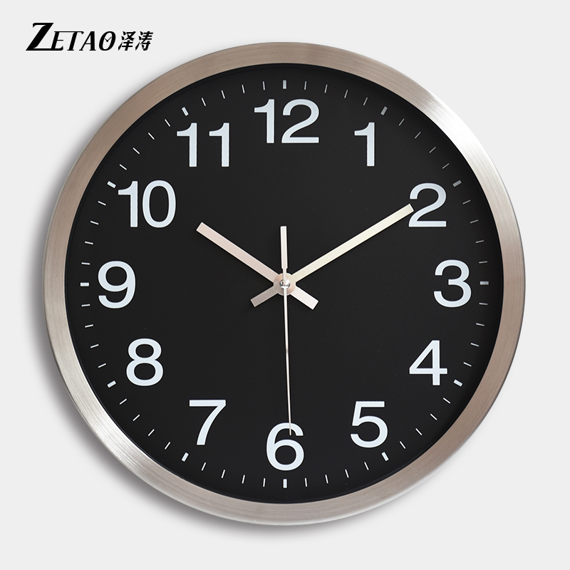 挂钟工业风大气圆形时钟创意个性装饰客厅卧室静音金属石英钟