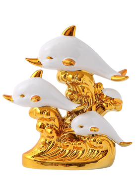 酒柜装饰品创意工艺品家居饰品桌面海豚小陶瓷家里客厅电视柜