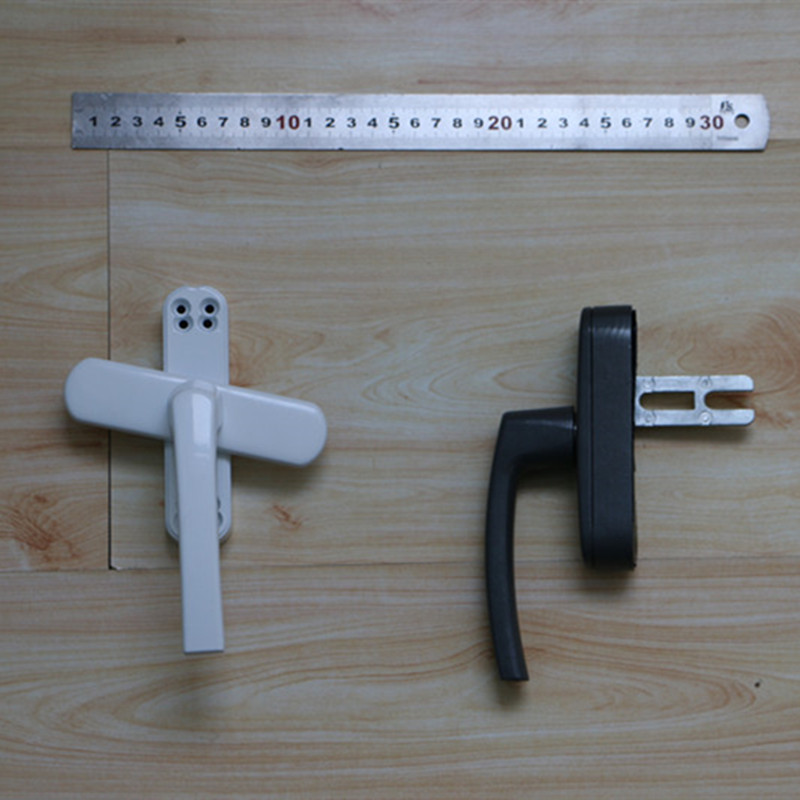 铝合金外平窗翻盖明孔把手 上悬窗执手螺丝孔距离8mm 98mm通用