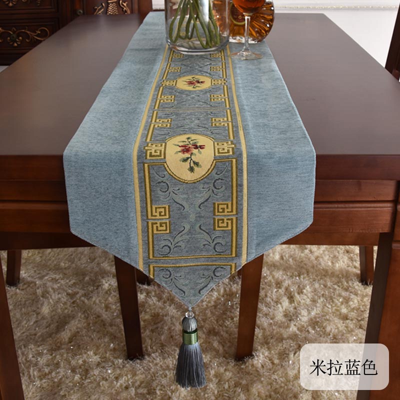 餐桌装饰布长条桌旗现代床尾巾桌布茶旗茶几电视柜布艺可订做