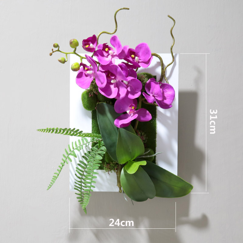 仿真植物壁挂墙面装饰挂件东南亚蝴蝶兰立体家居饰品书房客厅绿值
