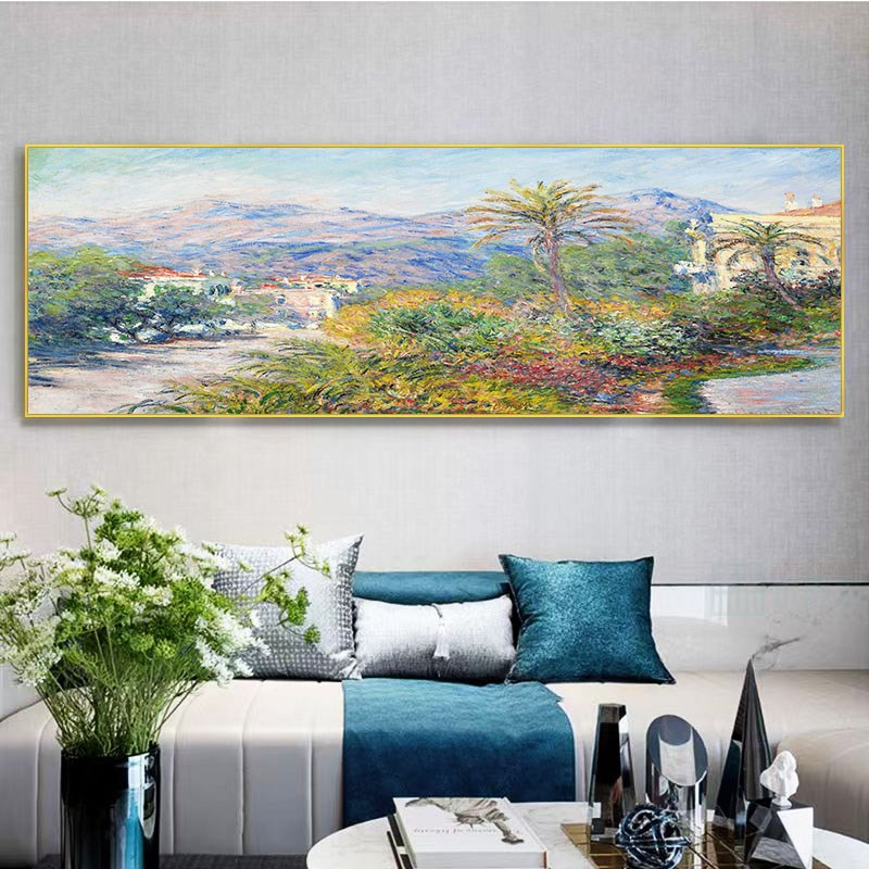 客厅装饰画莫奈风景油画世界名画沙发背景墙田园高级卧室床头挂画