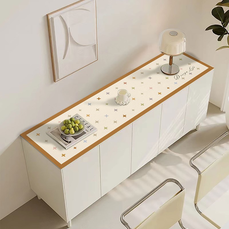 防脏保护垫玄关现代波点长方形防油免洗桌垫鞋柜垫茶几垫餐垫