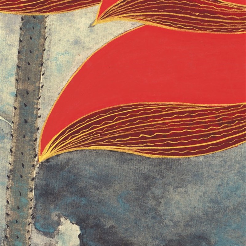 金线荷花张大千水泼墨莲花荷花画芯竖幅挂画玄关装裱水墨复制定制