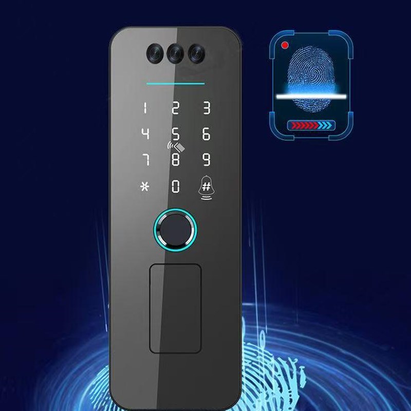 华睿人脸识别牛头锁指纹密码公寓锁农村大门防水锁老式铁门电子锁