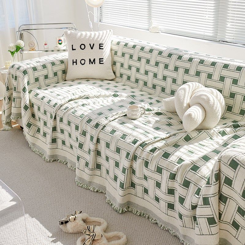 棋盘格新款沙发巾沙发罩全包高级感盖布铺盖毯坐垫盖布,居家布艺,沙发套,淘宝优惠券,粉丝福利购,淘宝优惠卷