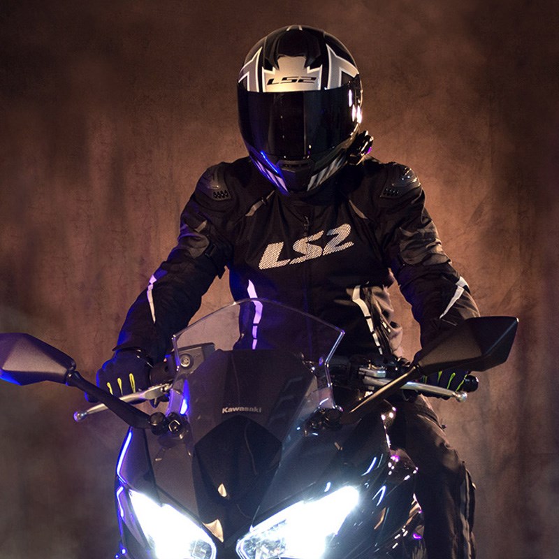 LS2全盔男摩托车头盔情侣尾翼防雾机车女3C认证安全帽四季夏FF802