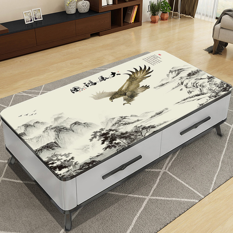 新茶几垫桌布八骏图塑料防水防油防烫免洗印桌垫电视柜桌布,居家布艺,桌布,淘宝优惠券,粉丝福利购,淘宝优惠卷