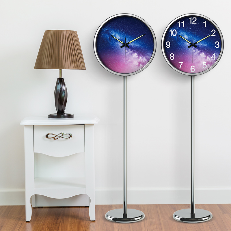 夜光立地钟欧式客厅 个性落地钟静音时尚 创意站地时钟卧室1英寸