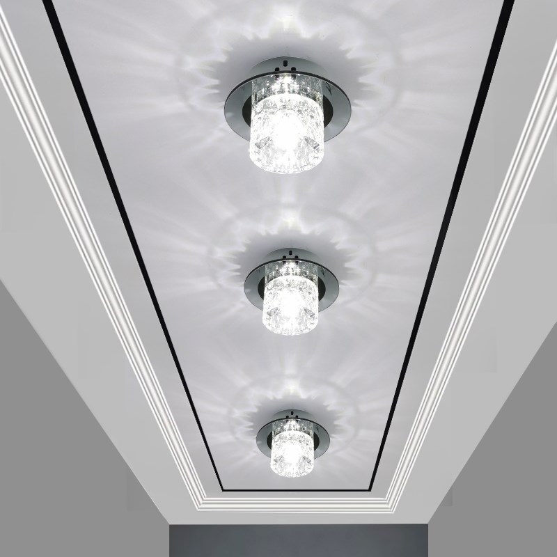 现代水晶过道灯走廊灯嵌入式led玄关门厅楼道阳台灯筒灯射灯