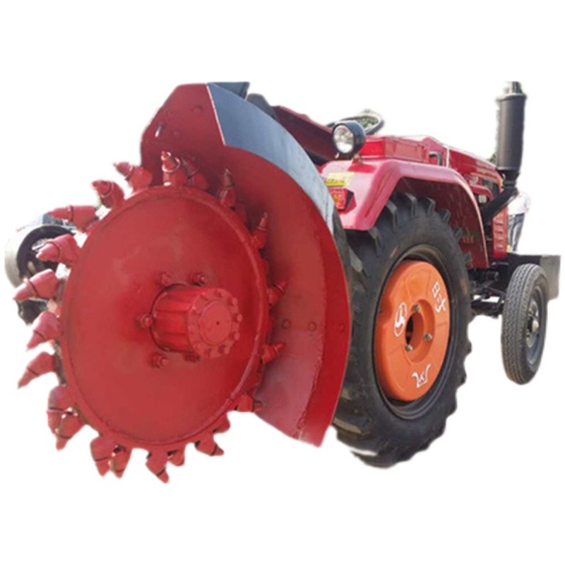 拖拉机带圆盘开沟机链条开沟机混凝土沥青电缆埋设起槽管道开槽机
