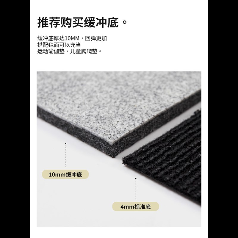 CCFRT刺子 圆形可机洗水洗地毯风客厅书房无胶地垫可拆洗