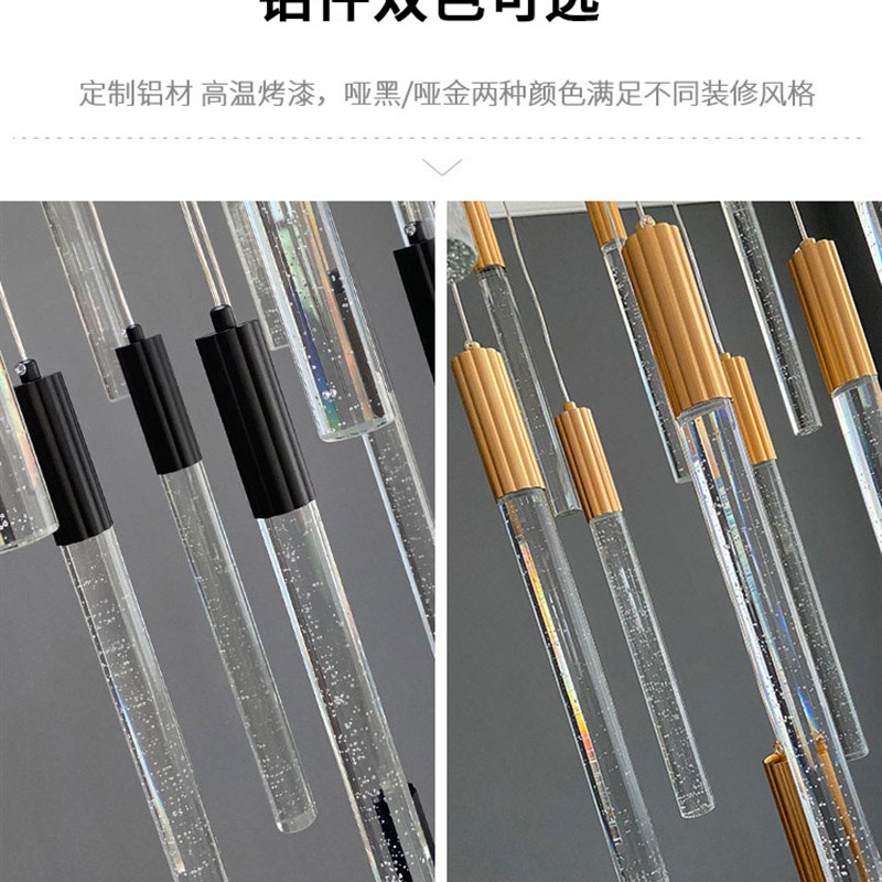 2023年新款楼梯吊灯复式楼梯间挑空吊灯别墅超长旋转楼梯灯长吊灯