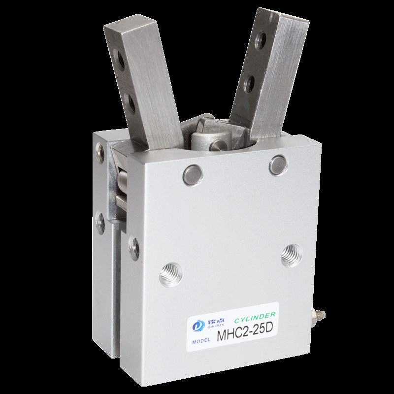 气动手指气缸MHC2-10-1-20-小型机械手0度单动八字形夹具夹爪