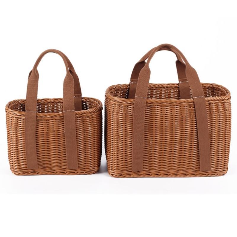 藤编柳编织包购物篮 买菜篮子 手提花篮 野餐篮 宠物水果篮b