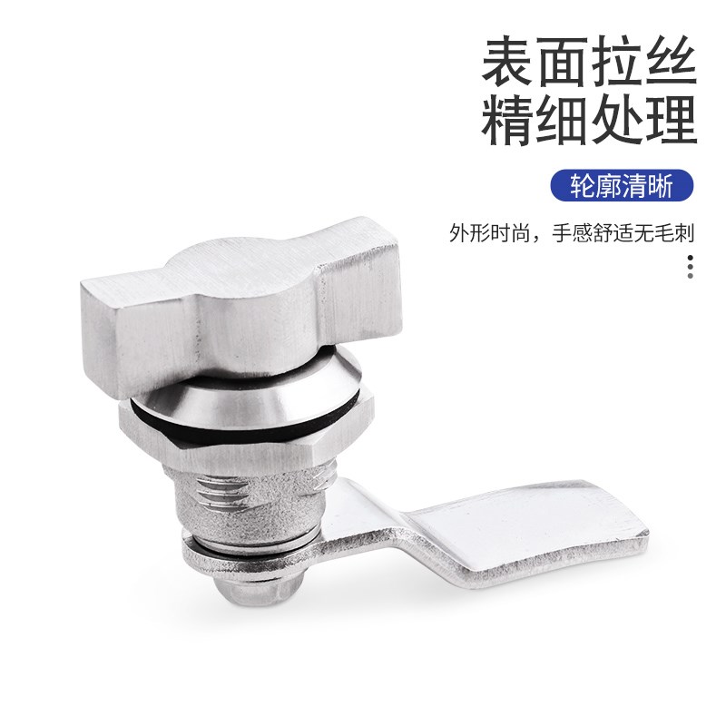 304不锈钢TK714-2电柜箱配电箱转舌锁仪表机柜锁MS722圆柱锁防水