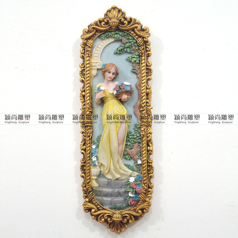 欧式装饰浮雕少女立体手绘画壁挂墙饰时尚玄关过道墙面墙壁挂饰图片