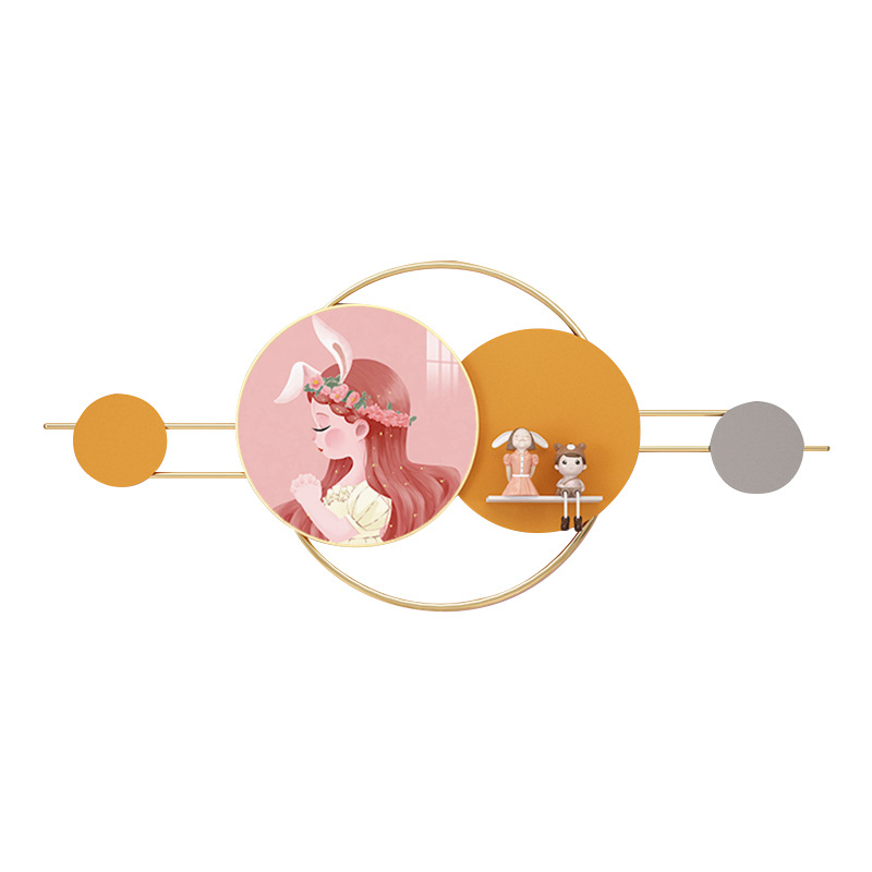 22新款儿童房男孩宇航员壁挂画女孩温馨卧室床头卡通装饰晶瓷画