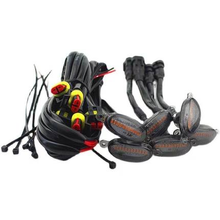 汽车中网灯越野车改装防虫网LED灯 皮卡前脸小黄灯防水通用日行灯