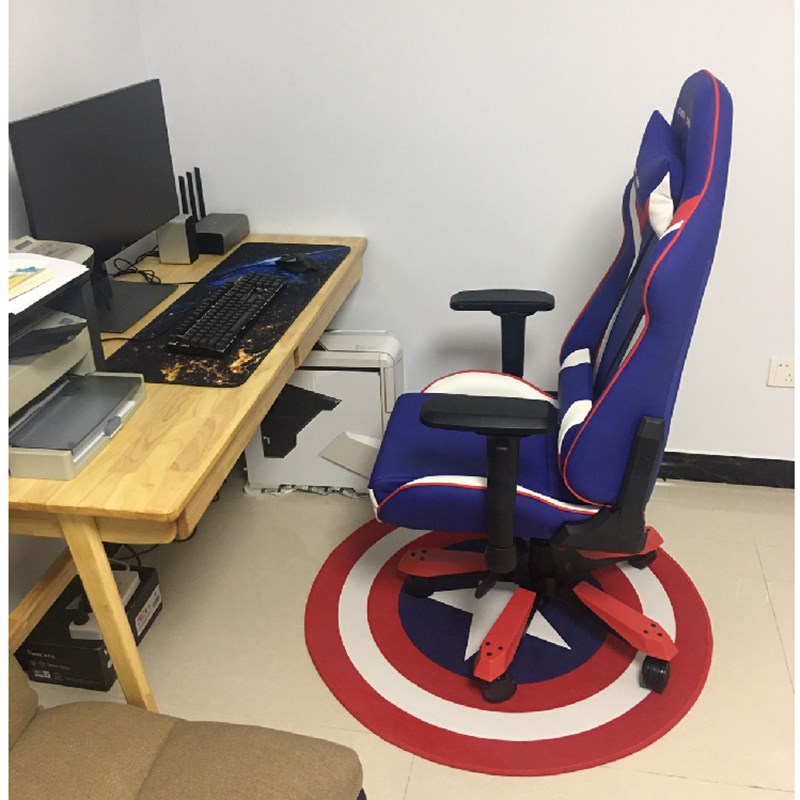 个性圆形五角星盾牌地毯电脑转椅学习书桌地垫卧室床边男孩卡通