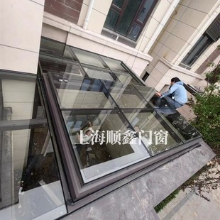 智能电动天窗玻璃雨棚一楼天井电动遥控平移