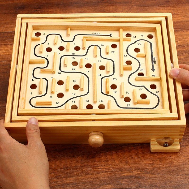 大号立体木质迷宫D走珠游戏 桌面互动益智男女孩25岁