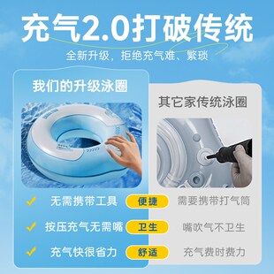 儿童游泳圈男女童腋下加厚防侧翻充气成年大人初学者小孩救生浮圈