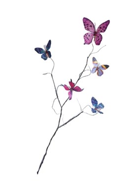 假装饰仿真枯枝蝴蝶干枝插摆创意橱窗摆设家居艺枯叶蝶艺术