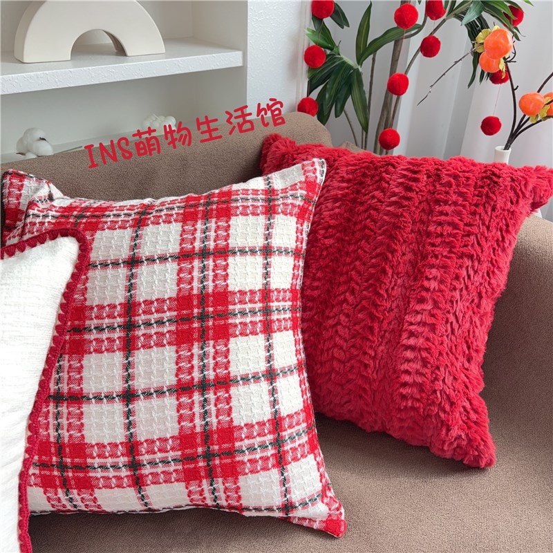 20蛇年新年国风红色喜庆创意高级乔迁沙发客厅抱枕结婚装饰靠垫