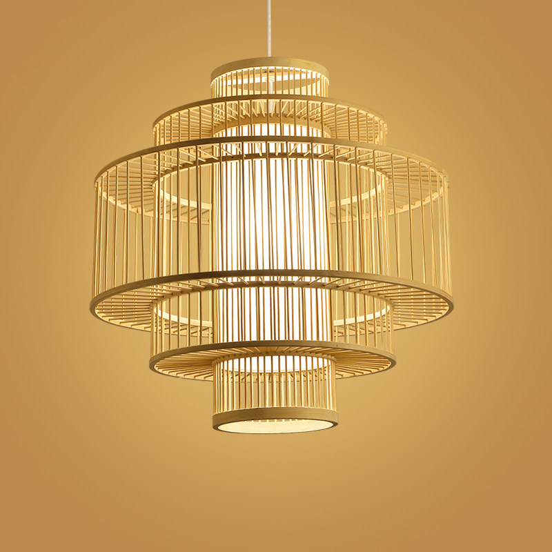 中式田园风格手工竹艺竹编吊灯现代家用民宿饭店火锅店藤艺灯