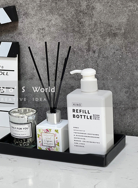 样板间卫生间浴室柜洗手台洗漱装托盘香薰饰品酒店民宿软装