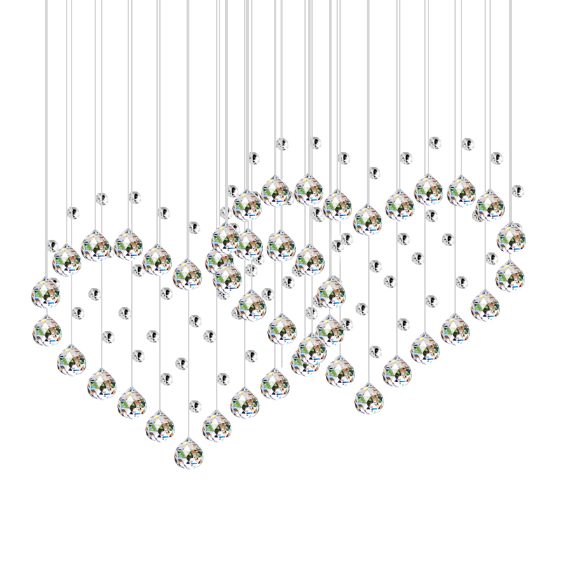 心形欧式水晶珠帘隔断帘餐厅客厅过道装饰玄关帘子家用挂帘免打孔