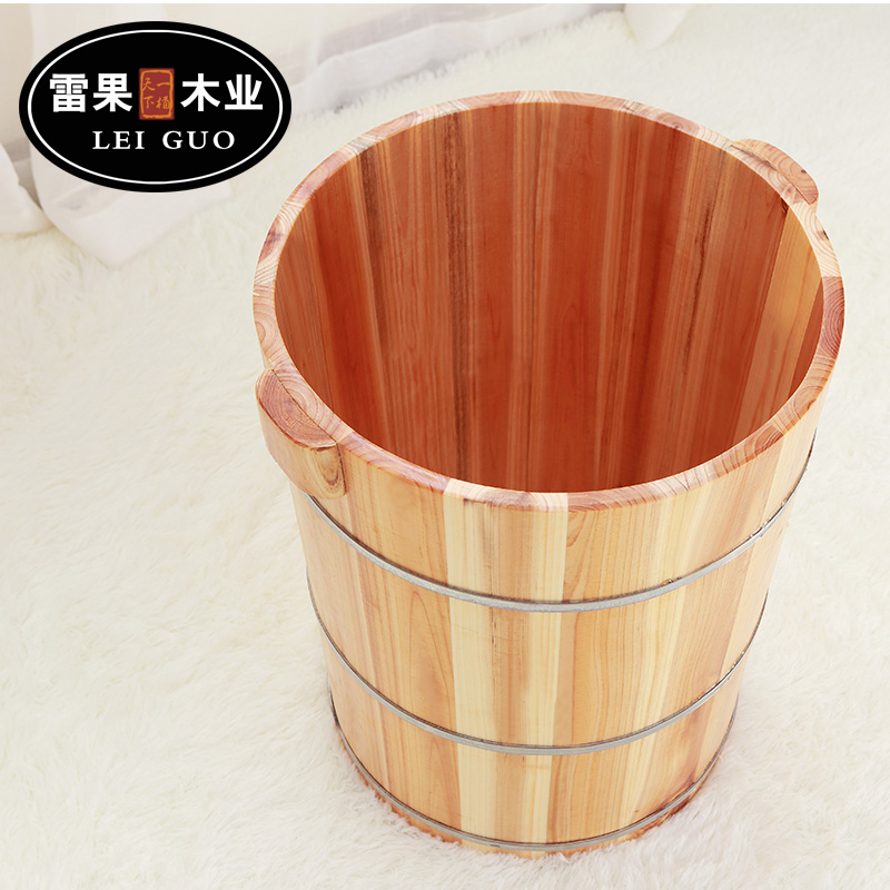 高45cm泡脚桶木桶洗脚桶杉木足浴桶足疗木桶足浴盆实木高深桶熏蒸