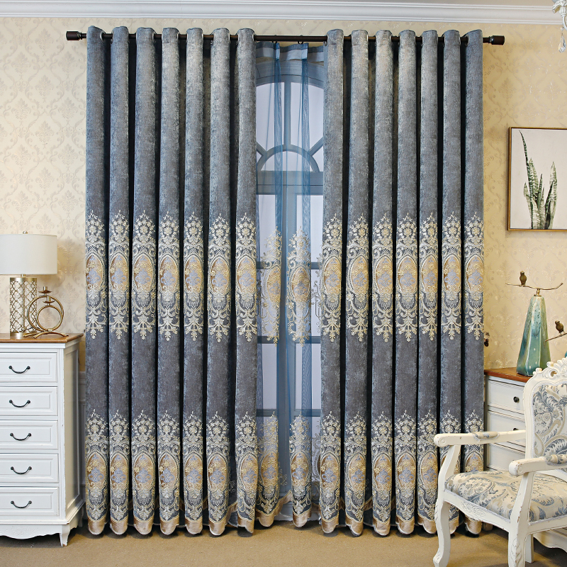 豪华欧式窗帘定制成品大气客厅落地窗帘卧室全遮光窗帘绿色新款