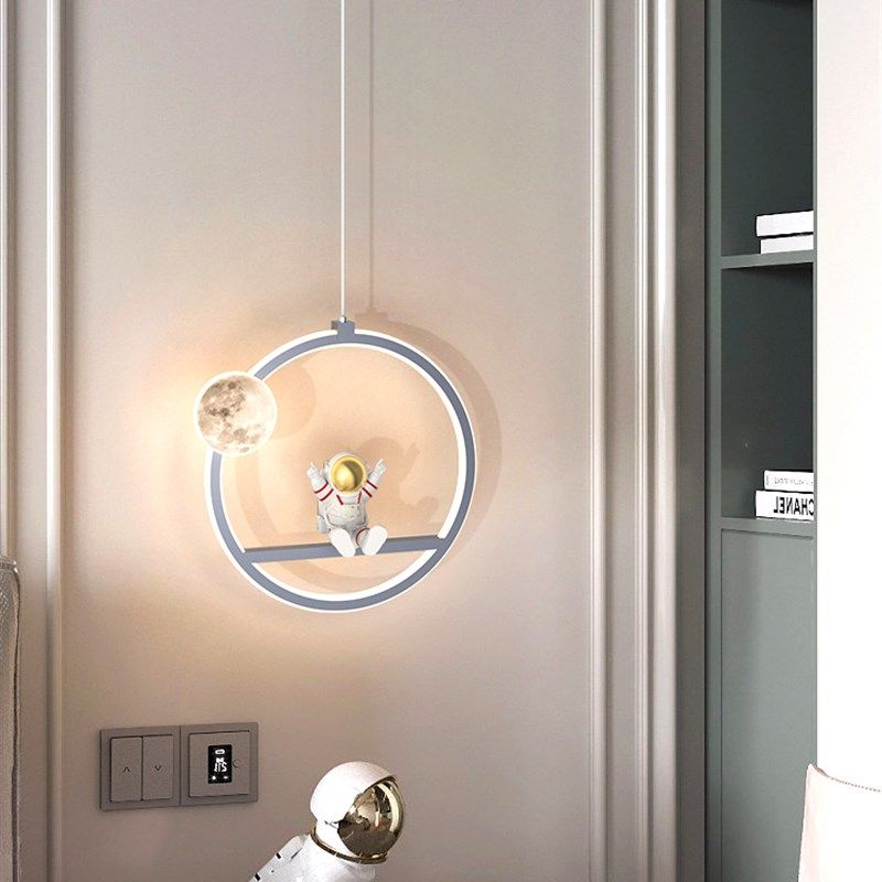 现代护眼儿童房床头吊灯创意个性宇航员男孩卧室小吊灯吊线灯,家装灯饰光源,床头/玄关/吧台/过道吊灯,淘宝优惠券,粉丝福利购,淘宝优惠卷