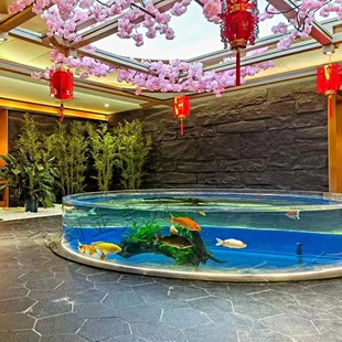 亚克力水族箱鱼缸o大型海洋馆工程建造设计透明泳池护栏