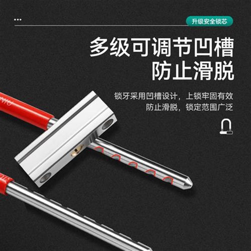 玻璃门锁U型g锁锁具红色双门插锁推拉玻璃门u型长锁商铺室外U形锁
