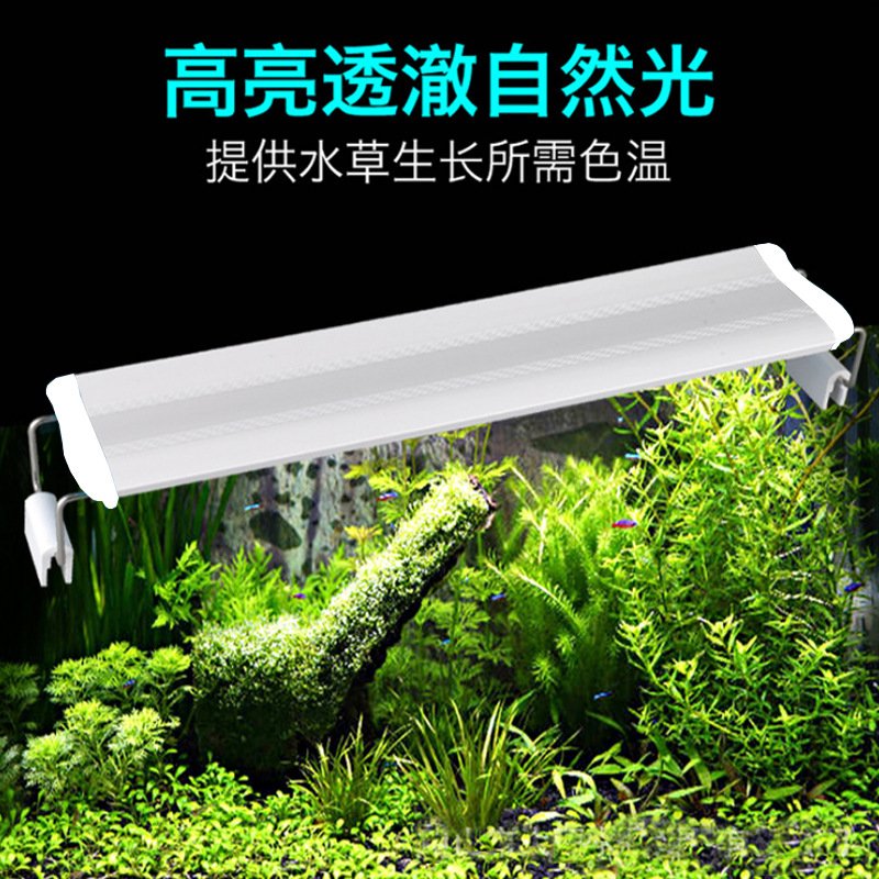 鱼缸LED水草缸灯led节能水族箱造景全光谱蓝白光照明灯水草灯支架