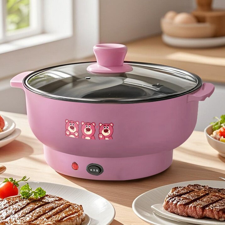 全自动蒸煮一体电炒锅家用电煮锅不粘电热火锅多功能料理锅烹饪锅