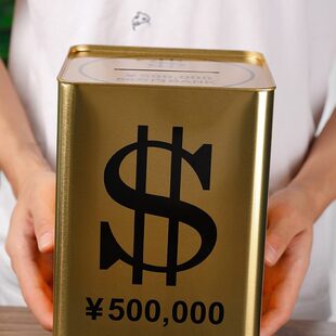只进不出土豪金纸币储蓄罐金属存钱罐大容量不可取男生女生礼品新
