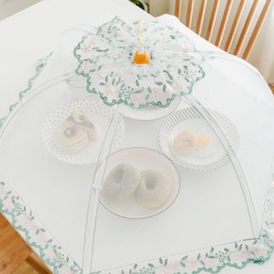 餐桌盖菜罩子家用神器防尘透气可折叠剩菜防苍蝇食物罩饭罩北欧风